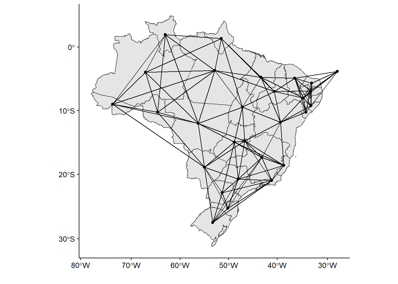  Mapa de los vecinos, criterio de cercanía